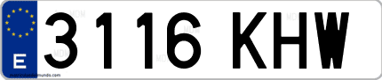 Ejemplo de matrícula de coche ordinaria 3116 KHW