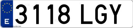 Ejemplo de matrícula de coche ordinaria 3118 LGY