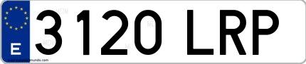 Ejemplo de matrícula española 3120 LRP