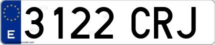 Ejemplo de matrícula española 3122 CRJ