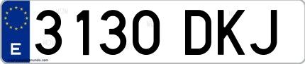 Ejemplo de matrícula española 3130 DKJ