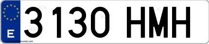 Ejemplo de matrícula española 3130 HMH
