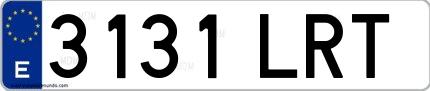 Ejemplo de matrícula española 3131 LRT