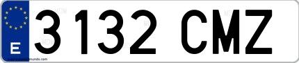 Ejemplo de matrícula española 3132 CMZ