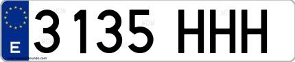 Ejemplo de matrícula española 3135 HHH