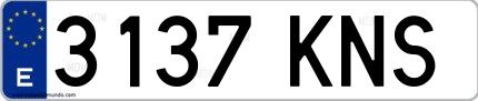 Ejemplo de matrícula española 3137 KNS