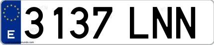Ejemplo de matrícula española 3137 LNN