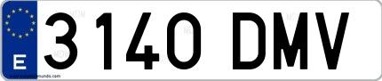 Ejemplo de matrícula española 3140 DMV
