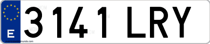 Ejemplo de matrícula de coche ordinaria 3141 LRY
