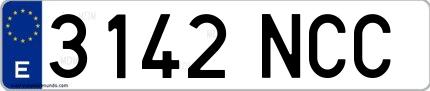 Ejemplo de matrícula española 3142 NCC