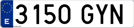 Ejemplo de matrícula de coche ordinaria 3150 GYN