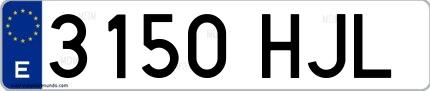 Ejemplo de matrícula española 3150 HJL