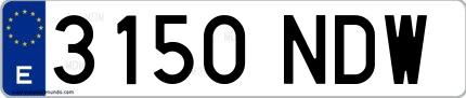 Ejemplo de matrícula española 3150 NDW