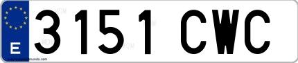 Ejemplo de matrícula española 3151 CWC