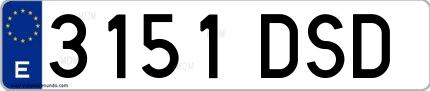 Ejemplo de matrícula española 3151 DSD