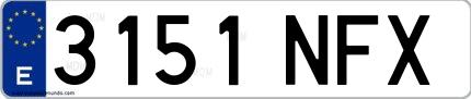 Ejemplo de matrícula española 3151 NFX