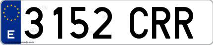 Ejemplo de matrícula española 3152 CRR