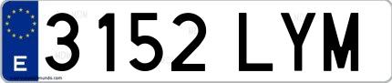 Ejemplo de matrícula española 3152 LYM