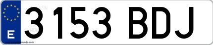 Ejemplo de matrícula española 3153 BDJ