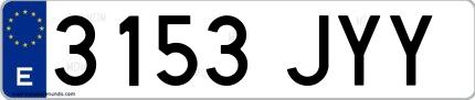 Ejemplo de matrícula española 3153 JYY