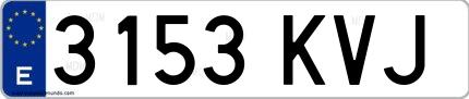 Ejemplo de matrícula española 3153 KVJ