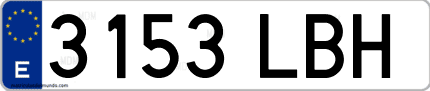 Ejemplo de matrícula de coche ordinaria 3153 LBH