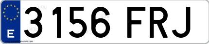 Ejemplo de matrícula española 3156 FRJ