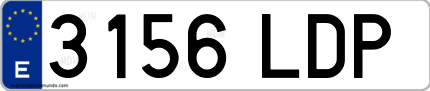 Ejemplo de matrícula de coche ordinaria 3156 LDP
