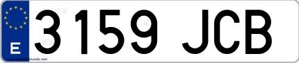 Ejemplo de matrícula española 3159 JCB