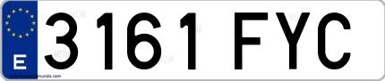 Ejemplo de matrícula española 3161 FYC