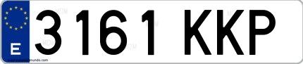 Ejemplo de matrícula española 3161 KKP