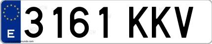 Ejemplo de matrícula española 3161 KKV