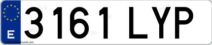Ejemplo de matrícula española 3161 LYP