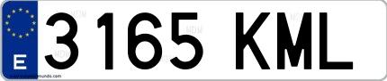 Ejemplo de matrícula española 3165 KML
