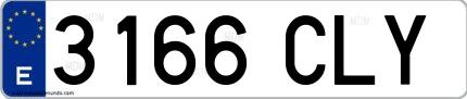 Ejemplo de matrícula española 3166 CLY
