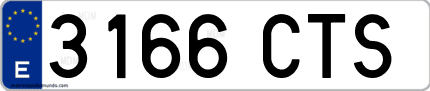 Ejemplo de matrícula de coche ordinaria 3166 CTS