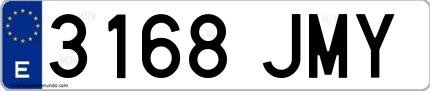 Ejemplo de matrícula española 3168 JMY