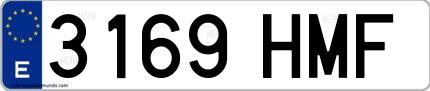 Ejemplo de matrícula española 3169 HMF