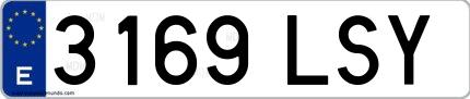 Ejemplo de matrícula española 3169 LSY