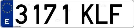 Ejemplo de matrícula española 3171 KLF