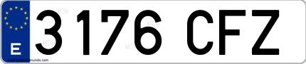 Ejemplo de matrícula española 3176 CFZ