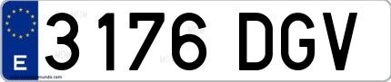 Ejemplo de matrícula española 3176 DGV
