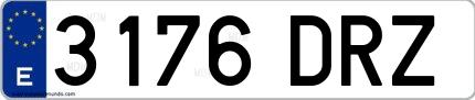 Ejemplo de matrícula española 3176 DRZ