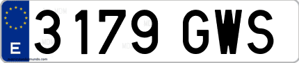 Ejemplo de matrícula de coche ordinaria 3179 GWS