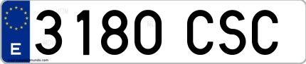 Ejemplo de matrícula española 3180 CSC