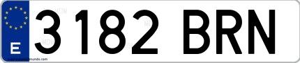 Ejemplo de matrícula española 3182 BRN