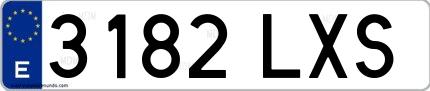 Ejemplo de matrícula española 3182 LXS