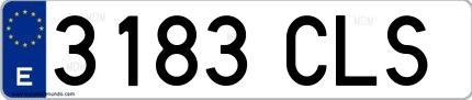 Ejemplo de matrícula española 3183 CLS