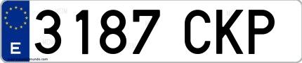 Ejemplo de matrícula española 3187 CKP