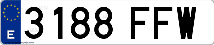 Ejemplo de matrícula de coche ordinaria 3188 FFW